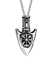 Camerazar Vikingský Amulet Pánský Náhrdelník z Chirurgické Oceli, Stříbrná, 60 cm