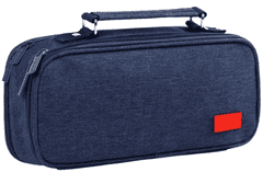 Camerazar Multifunkční Prostorný Penál s Přihrádkami, Polyester, 24x11x7 cm, Tmavě Modrý