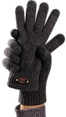 Camerazar Pánské zimní rukavice, šedá melanžová barva, 100% akrylová příze, univerzální velikost