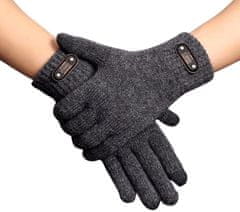 Camerazar Pánské zimní rukavice, šedá melanžová barva, 100% akrylová příze, univerzální velikost