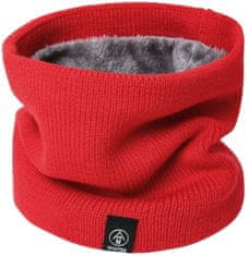 Camerazar Zateplená zimní šála snood červená - 100% polyester, univerzální velikost, 22x20 cm