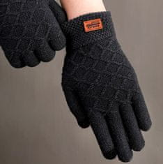 Camerazar Pánské zimní rukavice s hřejivým dotykem, šedé, 100% akrylová příze, univerzální velikost