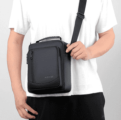 Camerazar Pánská taška přes rameno, černá, syntetický materiál Nylon-Oxford, 19x24x7 cm