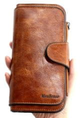 Camerazar Velkokapacitní dámská peněženka z kvalitní umělé kůže, hnědá, 19x10x2 cm