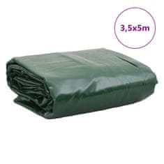 Greatstore Plachta zelená 3,5 x 5 m 600 g/m²