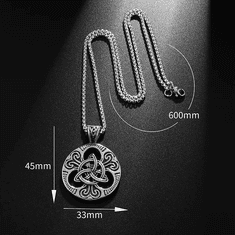 Camerazar Vikingský amulet Pánský náhrdelník, stříbrná, chirurgická ocel, 60 cm