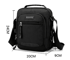 Camerazar Pánská sportovní taška přes rameno, malá, nepromokavá, syntetická oxfordská tkanina, 20x24x9 cm