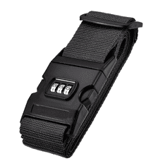 Camerazar Bezpečnostní pás na kufr s heslovou ochranou, černý, polypropylenový nylon, 200 cm