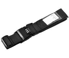 Camerazar Bezpečnostní pás na kufr s heslovou ochranou, černý, polypropylenový nylon, 200 cm