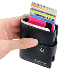 Camerazar Pánská mini peněženka z ekokůže s organizérem na karty, černá, 8x10x2.5 cm