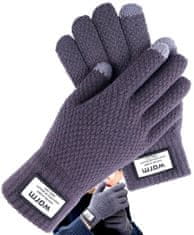 Camerazar Pánské zimní rukavice, šedé, akrylová příze, univerzální velikost