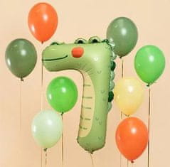 KIK Fóliový narozeninový balónek číslo "7" - Krokodýl 56x85 cm