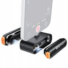 LensGo 2x 2,4GHz bezdrátový mikrofon 50m dosah pro iPhone Lightning