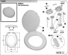 Sedátko WC T 3542 delší plastové, BÍ