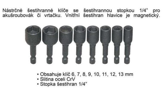 Stahlberg Adaptér 1/4" 6-13mm, sada 8díl.