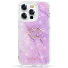 Kingxbar Epoxy Series silikonové pouzdro na iPhone 13 Pro 6.1" purple marble