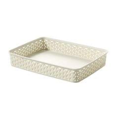 Curver Košík RATTAN 36x26x6cm "Y" STYLE, plastový, KRÉM