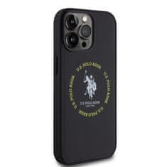 U.S. Polo Assn.  PU Leather Printed Round Double Horse MagSafe Zadní Kryt pro iPhone 15 Pro Black