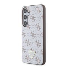 Guess  PU Leather 4G Triangle Metal Logo Zadní Kryt pro Samsung Galaxy S24+ White