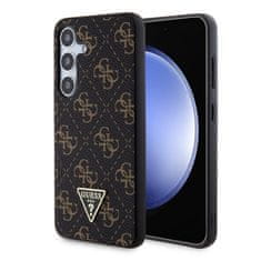 Guess  PU Leather 4G Triangle Metal Logo Zadní Kryt pro Samsung Galaxy S24+ Black