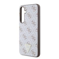 Guess  PU Leather 4G Triangle Metal Logo Zadní Kryt pro Samsung Galaxy S24+ White