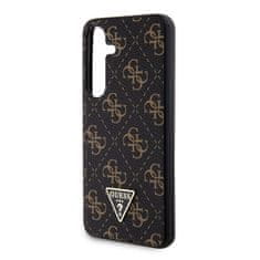 Guess  PU Leather 4G Triangle Metal Logo Zadní Kryt pro Samsung Galaxy S24+ Black