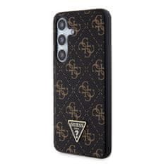 Guess  PU Leather 4G Triangle Metal Logo Zadní Kryt pro Samsung Galaxy S24+ Black