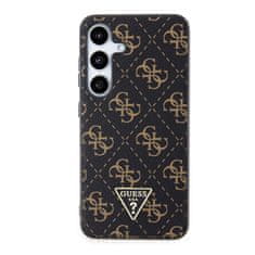 Guess  PU Leather 4G Triangle Metal Logo Zadní Kryt pro Samsung Galaxy S24+ Black