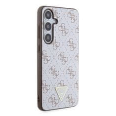 Guess  PU Leather 4G Triangle Metal Logo Zadní Kryt pro Samsung Galaxy S24+ White