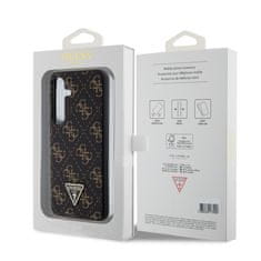 Guess  PU Leather 4G Triangle Metal Logo Zadní Kryt pro Samsung Galaxy S24+ Black