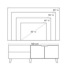 VASAGLE Skrinka pod televízor VASAGLE LTV027X01