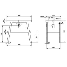 SAPHO TWIGA umyvadlový stolek 80x72x50 cm, černá mat/cement VC442-80-7 - Sapho