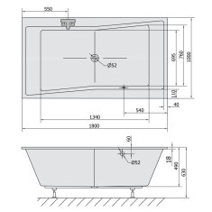 POLYSAN QUEST SLIM obdélníková vana 180x100x49cm, bílá 78511S - Polysan