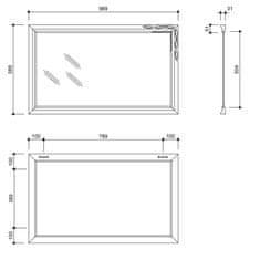 SAPHO BOHEMIA zrcadlo v dřevěném rámu 589x989mm, zlatá NL484 - Sapho