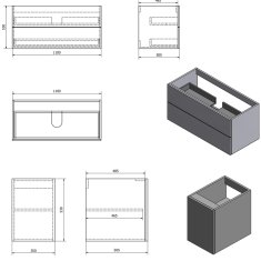 SAPHO Koupelnový set TREOS 145, dub Polar KSET-017 - Sapho