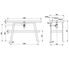 SAPHO TWIGA umyvadlový stolek 120x72x50 cm, černá mat/dub tmavý VC453-120-11 - Sapho