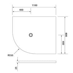 POLYSAN FLEXIA vanička z litého mramoru čtvrtkruh, s možností úpravy, 110x80cm, R550, pravá 91271 - Polysan