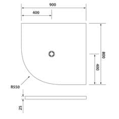 POLYSAN FLEXIA vanička z litého mramoru čtvrtkruh, s možností úpravy, 90x80cm, R550, pravá 91231 - Polysan