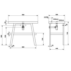 SAPHO TWIGA umyvadlový stolek 90x72x50 cm, černá mat/cement VC442-90-7 - Sapho