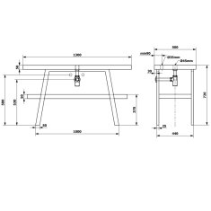 SAPHO TWIGA umyvadlový stolek 130x72x50 cm, černá mat/dub starobílý VC453-130-5 - Sapho