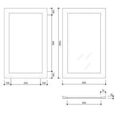 SAPHO BERGARA zrcadlo v dřevěném rámu 642x1042mm, zlatá NL528 - Sapho