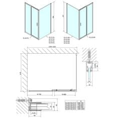 POLYSAN EASY obdélníkový sprchový kout 1600x1000mm, čiré sklo L/P varianta EL1815EL3415 - Polysan