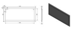 SAPHO TREOS zrcadlo v rámu 1100x500mm, černá mat TS100-3535 - Sapho