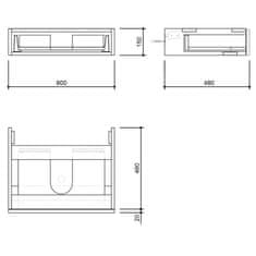 SAPHO AVICE umyvadlová zásuvka 60x15x48cm, bílá AV605-3030 - Sapho