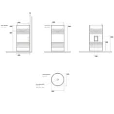 KERASAN BARREL keramické umyvadlo na postavení ke stěně 42x90x42cm, černá mat 474331 - Kerasan