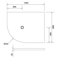 POLYSAN FLEXIA vanička z litého mramoru čtvrtkruh, s možností úpravy, 120x80cm, R550, pravá 91291 - Polysan