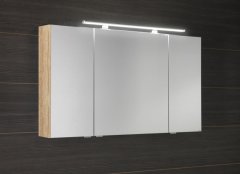 SAPHO MIRRÓ galerka s LED osvětlením, 3x dvířka, 120x70x16cm, dub alabama MC121-0022 - Sapho