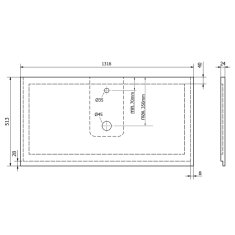 SAPHO TREOS pracovní deska 1316x513 mm, rockstone, bílá mat TX132-0101 - Sapho