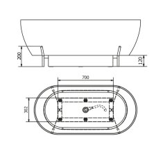 POLYSAN REDUTA konstrukce pro vanu 171x81cm, černá mat 72820B - Polysan