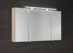 SAPHO MIRRÓ galerka s LED osvětlením, 3x dvířka, 120x70x16cm, jilm bardini MC121-0013 - Sapho